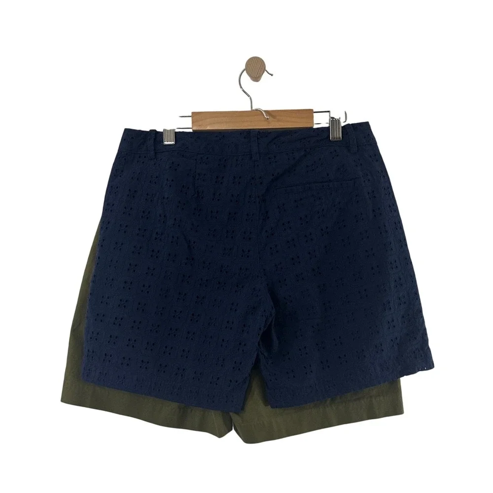 Banana Republic Olive Green Chino & IZOD Navy Blue Eyelet Shorts‎ Bundle Size 2